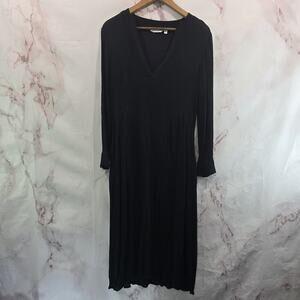 & Other Stories Black Midi Dress